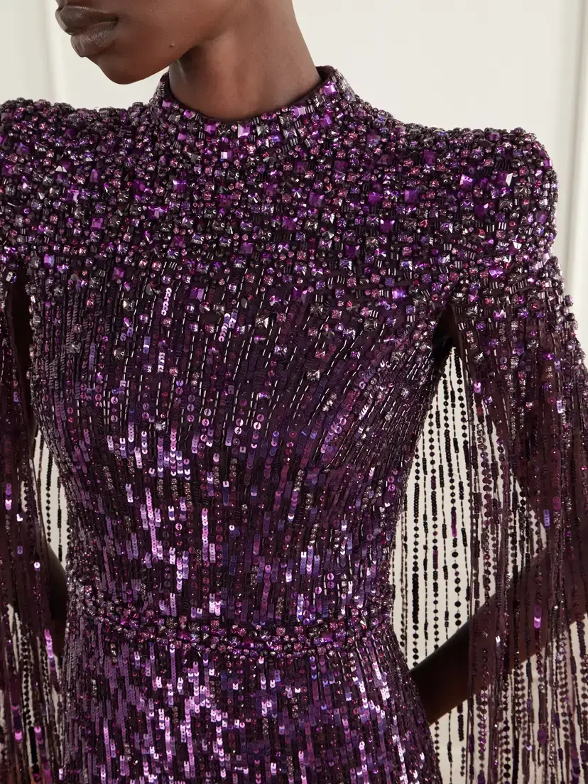 Jenny Packham Opera Cape-effect Sequin-embellished Tulle Gown | Thumbnail 4 Jenny Packham Opera Cape-effect Sequin-embellished Tulle Gown | Thumbnail 4