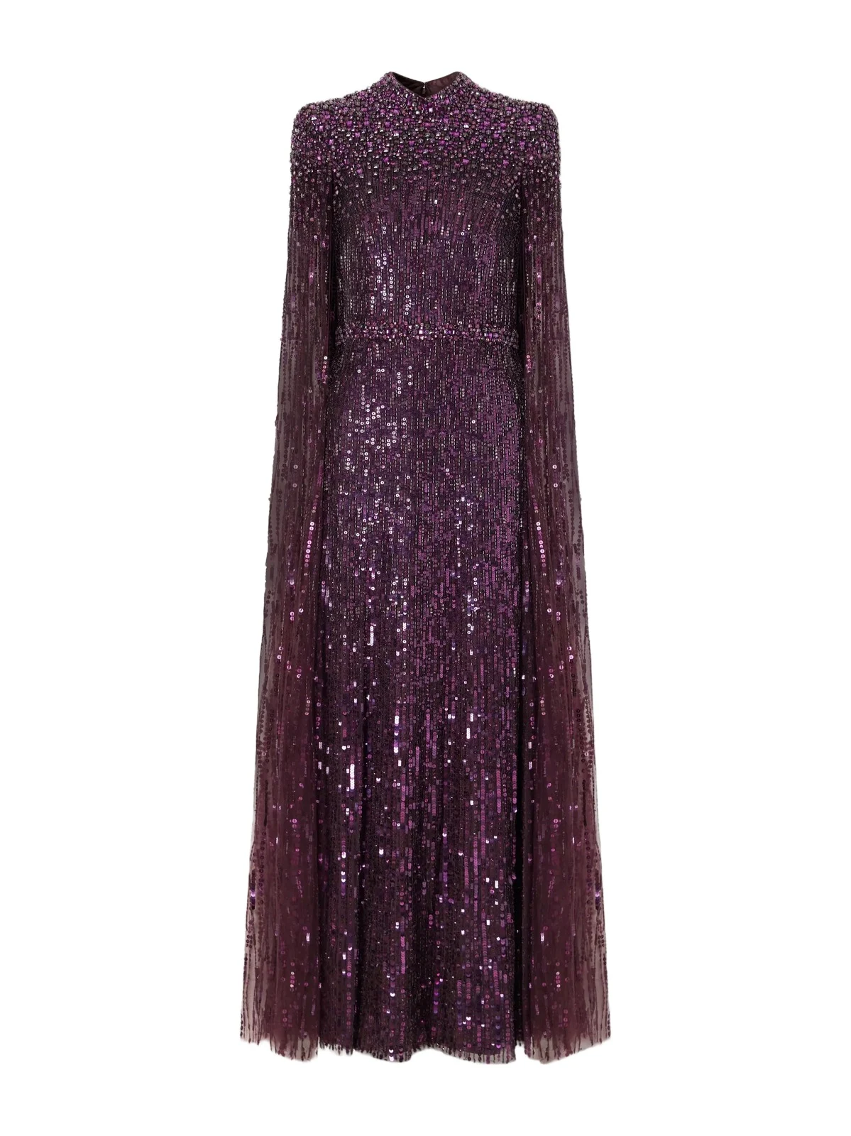 Jenny Packham Opera Cape-effect Sequin-embellished Tulle Gown