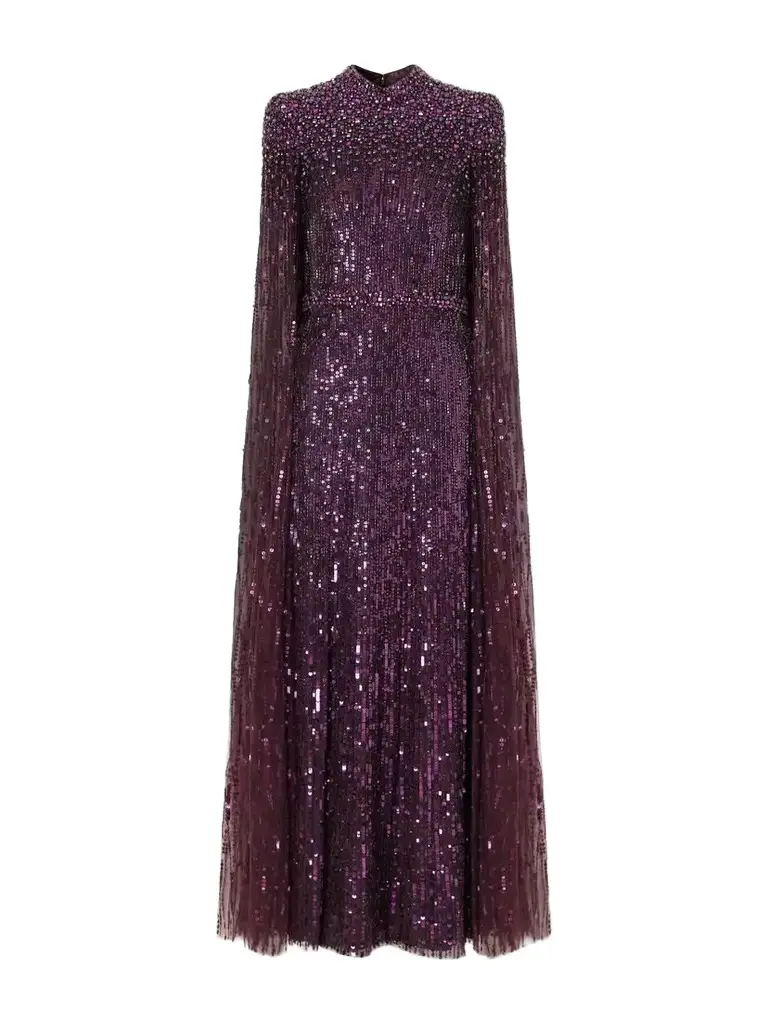 Opera Cape-effect Sequin-embellished Tulle Gown Opera Cape-effect Sequin-embellished Tulle Gown