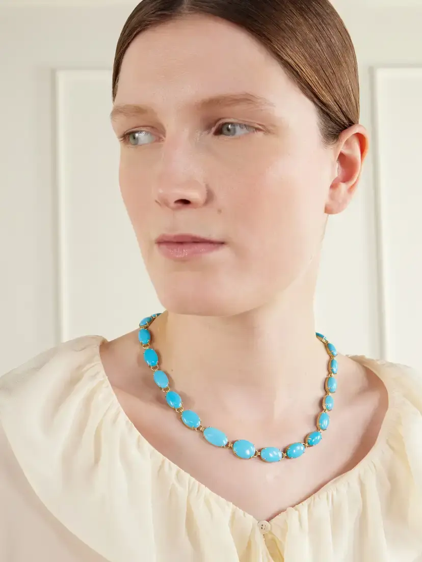 Irene Neuwirth Heroic 18-karat Gold Turquoise Necklace | Thumbnail 2 Irene Neuwirth Heroic 18-karat Gold Turquoise Necklace | Thumbnail 2