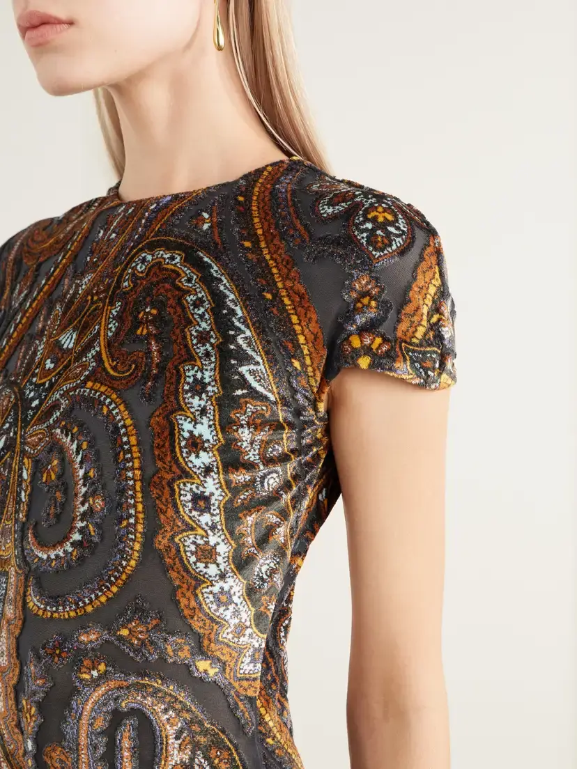 Etro Open-back Paisley Devoré-velvet Maxi Dress | Thumbnail 4 Etro Open-back Paisley Devoré-velvet Maxi Dress | Thumbnail 4