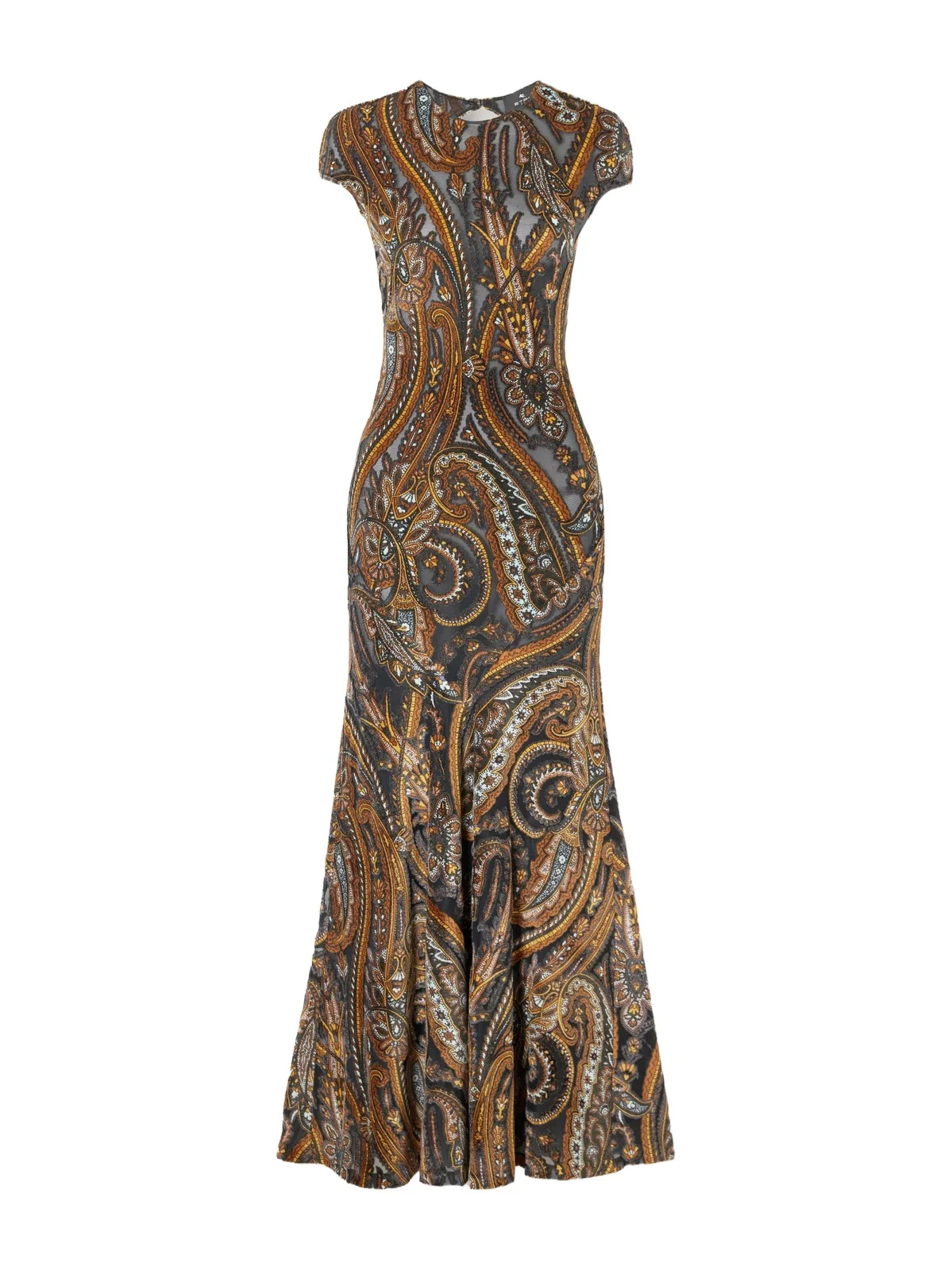 Etro Open-back Paisley Devoré-velvet Maxi Dress