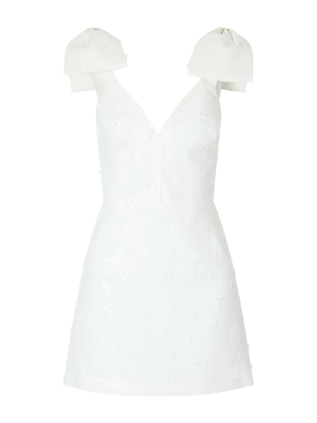 Mariee Bow-detailed Embroidered Crepe Mini Dress Mariee Bow-detailed Embroidered Crepe Mini Dress