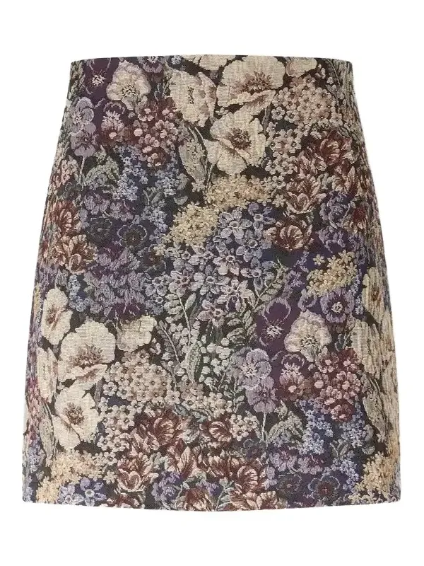Ohemia Floral-brocade Mini Skirt