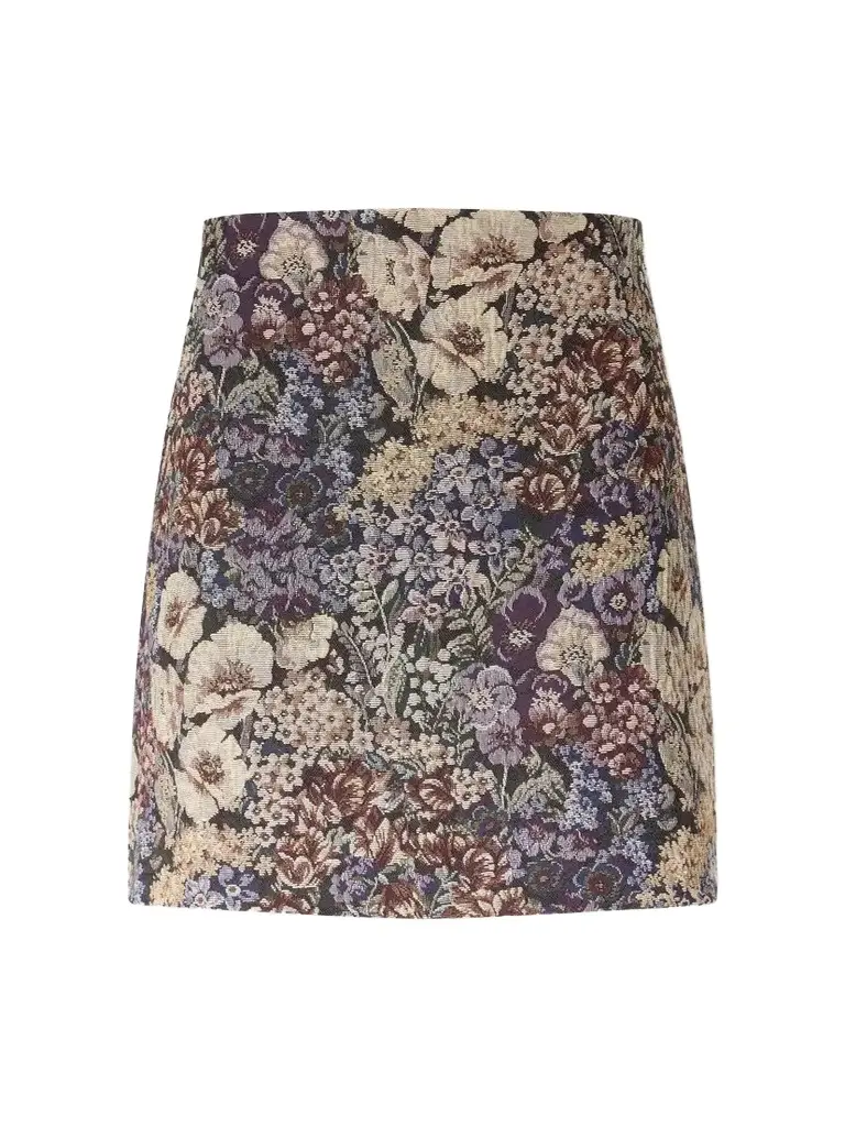 Ohemia Floral-brocade Mini Skirt Ohemia Floral-brocade Mini Skirt