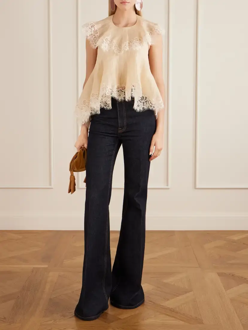 Zimmermann Ascent Flutter Open-back Lace-trimmed Linen And Silk-blend Voile Blouse | Thumbnail 2