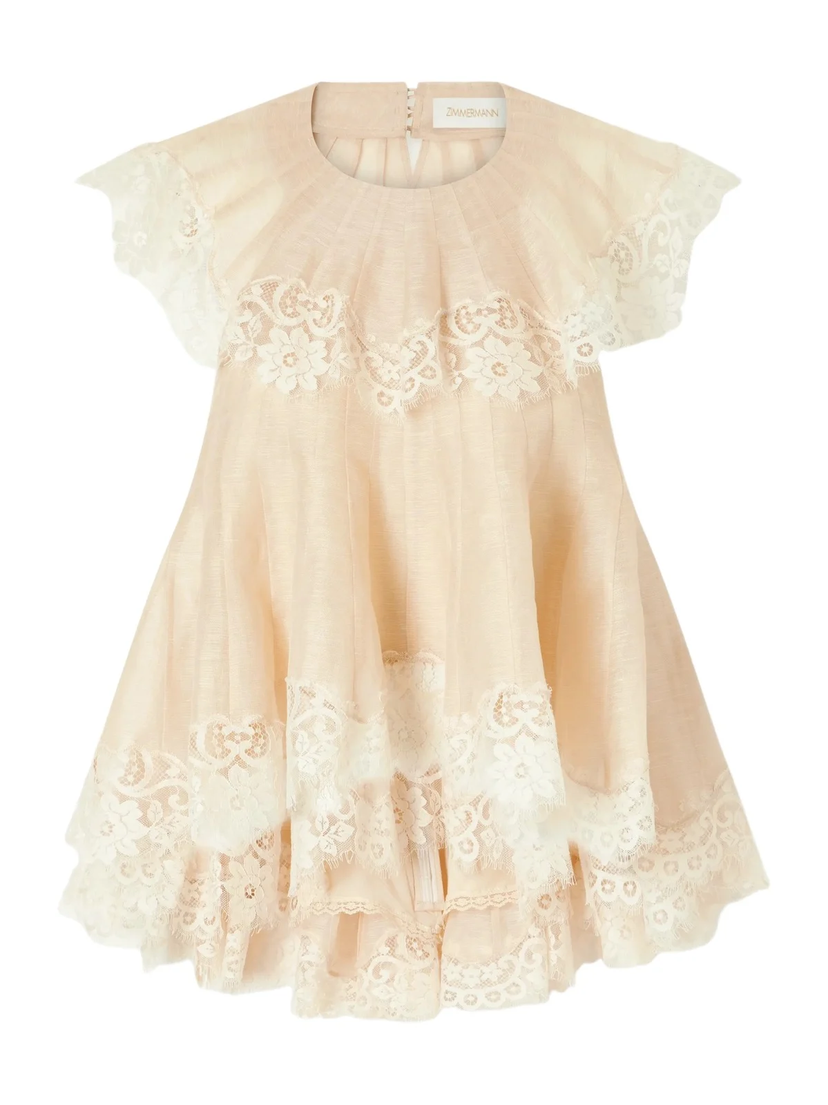 Ascent Flutter Ruffled Cape-effect Lace-trimmed Linen And Silk-blend Voile Blouse Ascent Flutter Ruffled Cape-effect Lace-trimmed Linen And Silk-blend Voile Blouse