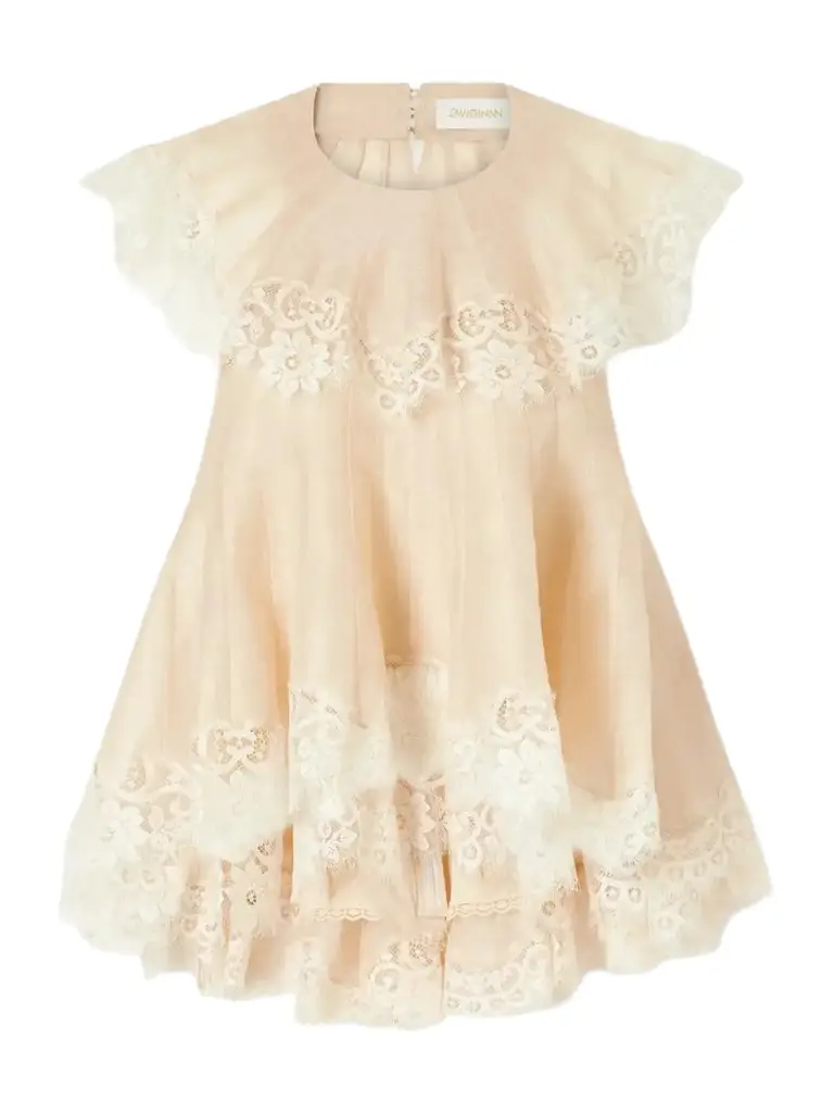 Zimmermann Ascent Flutter Open-back Lace-trimmed Linen And Silk-blend Voile Blouse