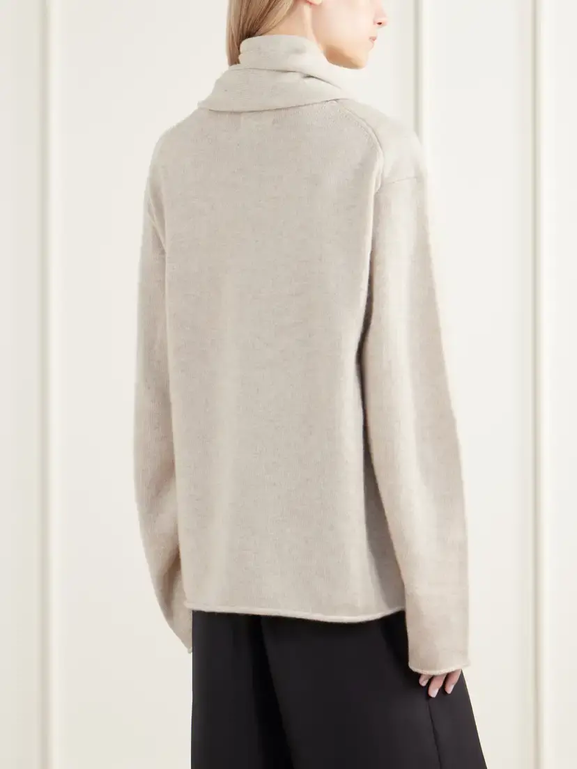 Loulou de Saison Frances Scarf-detailed Cashmere Sweater | Thumbnail 4