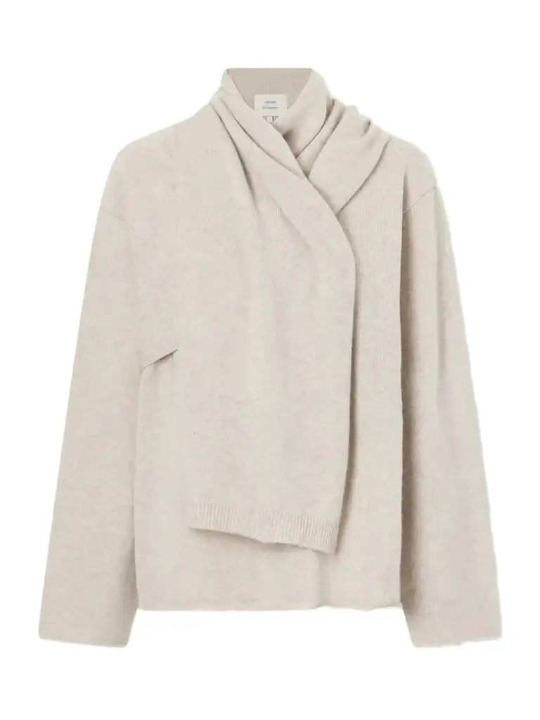 Frances Scarf-detailed Cashmere Sweater