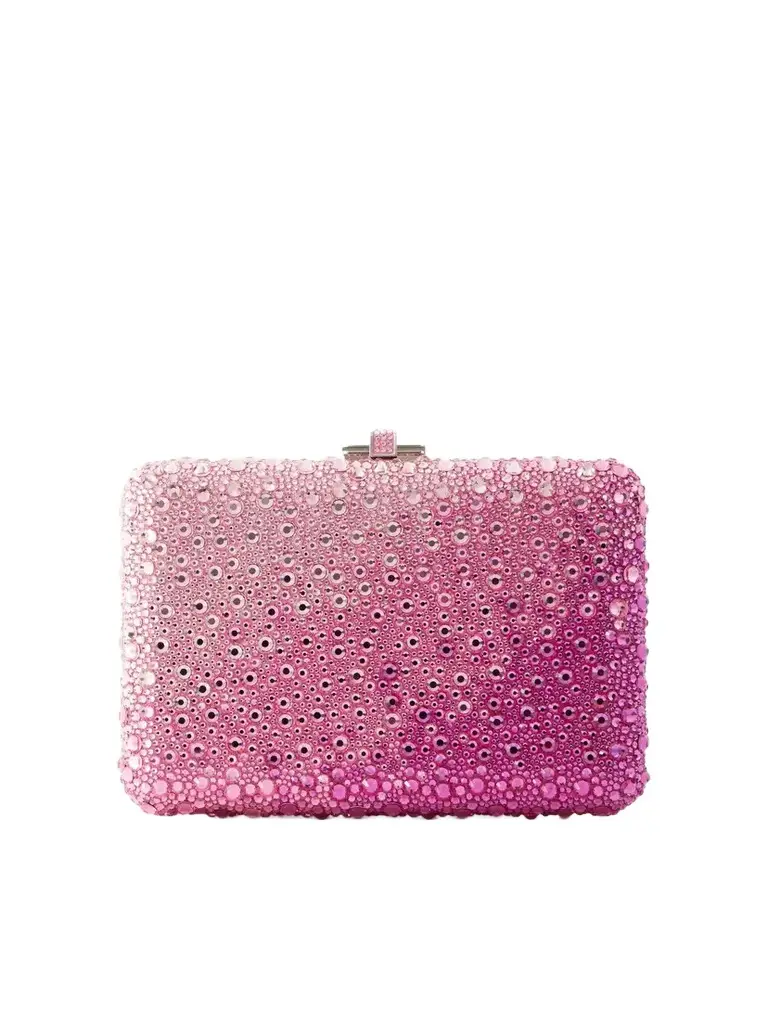 Judith Leiber Couture Slim Slide Crystal-embellished Silver-tone Clutch