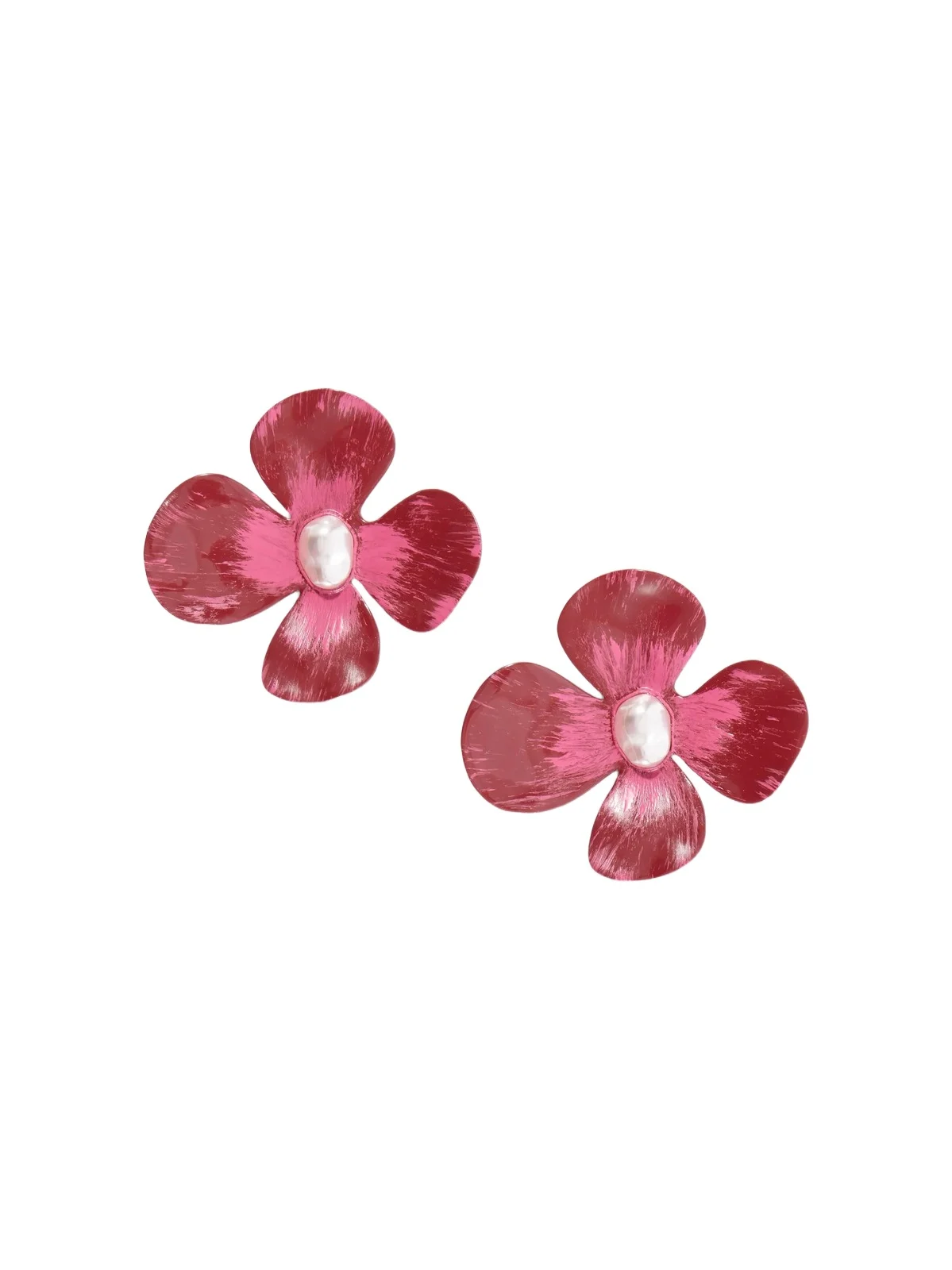 Lucky Pearl-effect Enamel Gold-tone Earrings