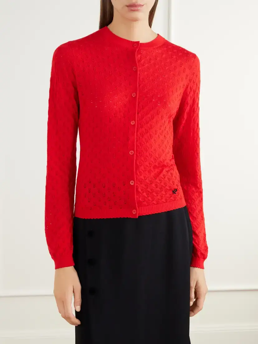 BERNADETTE Kira Embroidered Pointelle-knit Silk, Wool And Cashmere-blend Cardigan | Thumbnail 3 BERNADETTE Kira Embroidered Pointelle-knit Silk, Wool And Cashmere-blend Cardigan | Thumbnail 3