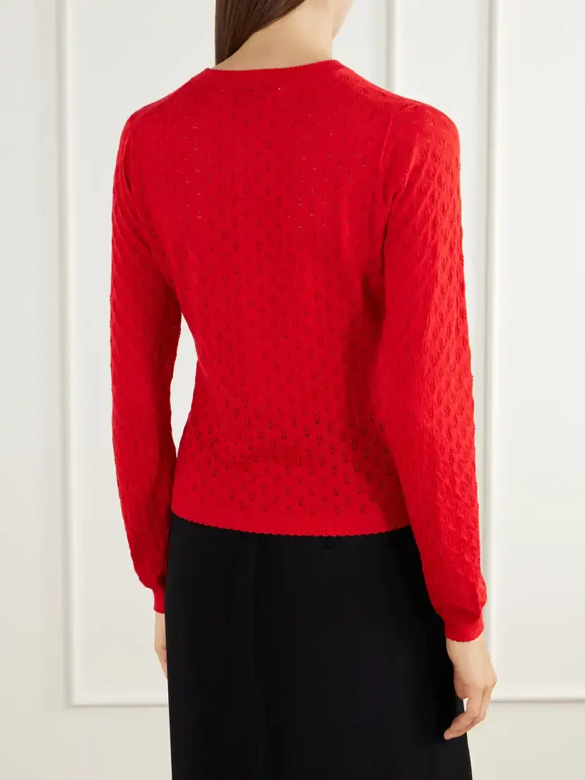 BERNADETTE Kira Embroidered Pointelle-knit Silk, Wool And Cashmere-blend Cardigan | Thumbnail 4 BERNADETTE Kira Embroidered Pointelle-knit Silk, Wool And Cashmere-blend Cardigan | Thumbnail 4