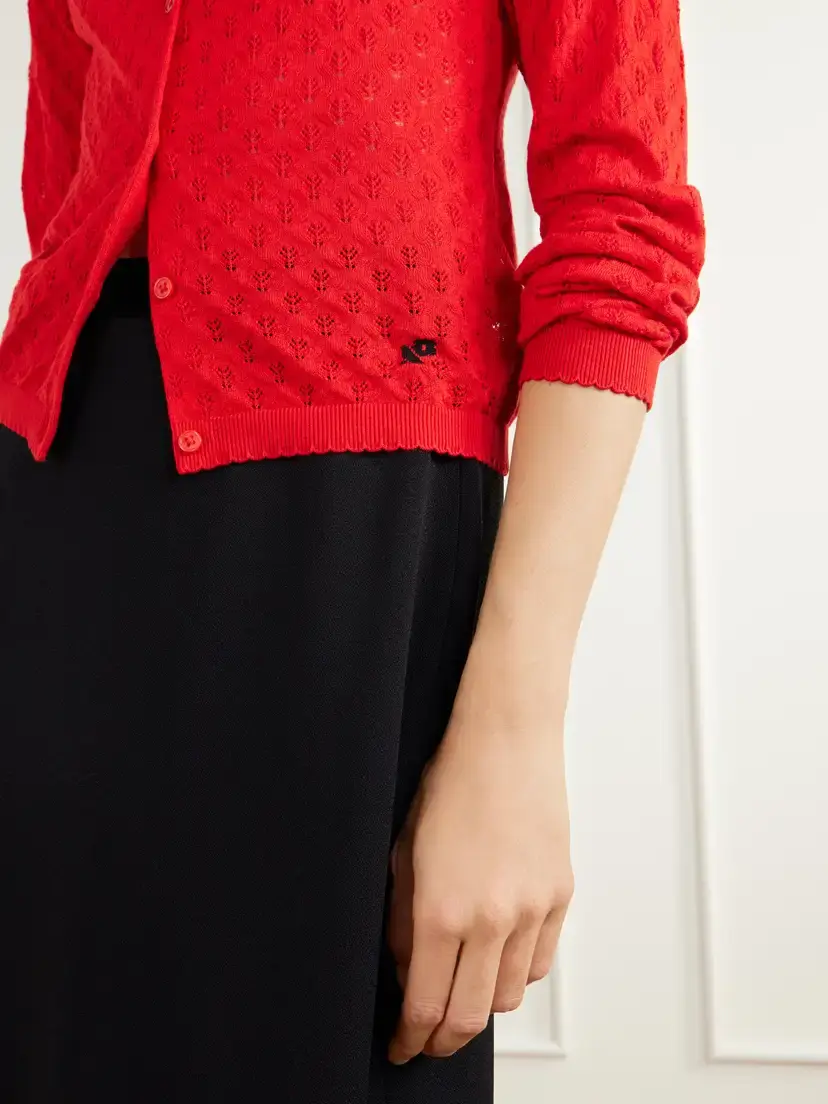 BERNADETTE Kira Embroidered Pointelle-knit Silk, Wool And Cashmere-blend Cardigan | Thumbnail 5 BERNADETTE Kira Embroidered Pointelle-knit Silk, Wool And Cashmere-blend Cardigan | Thumbnail 5