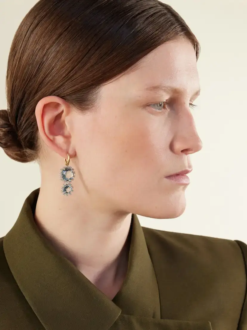 Irene Neuwirth Gemmy Gem 18-karat Yellow And White Gold Diamond And Aquamarine Earrings - Blue | Thumbnail 2 Irene Neuwirth Gemmy Gem 18-karat Yellow And White Gold Diamond And Aquamarine Earrings - Blue | Thumbnail 2