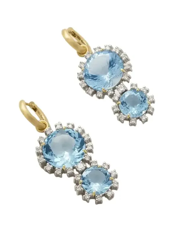 Gemmy Gem 18-karat Yellow And White Gold Diamond And Aquamarine Earrings - Blue Gemmy Gem 18-karat Yellow And White Gold Diamond And Aquamarine Earrings - Blue