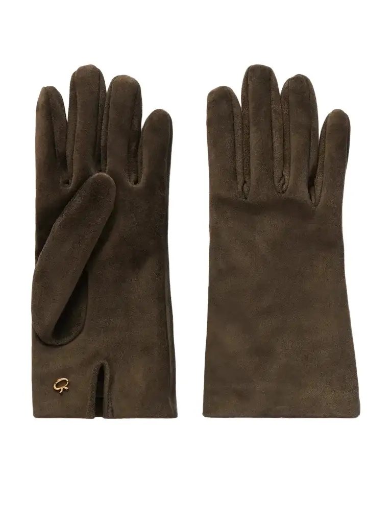 Gianvito Rossi Logo-embellished Suede Gloves