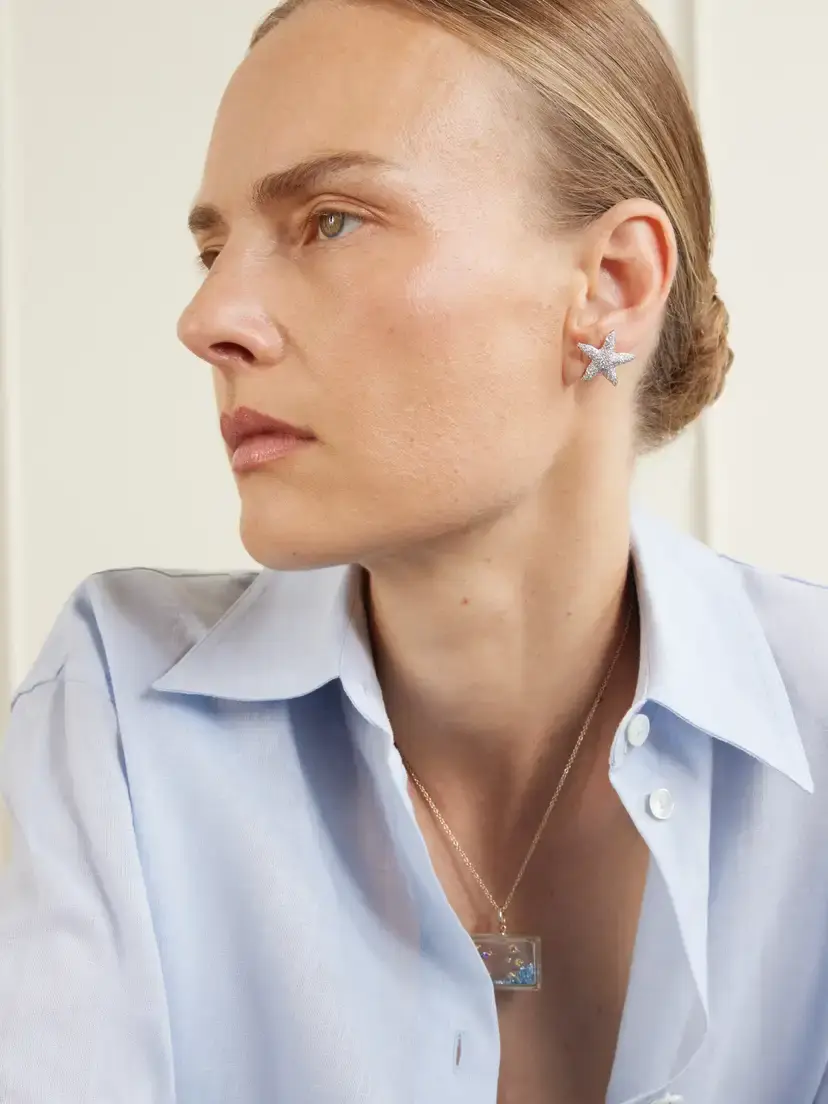 Yvonne Léon Etoile De Mer Maxi 18-karat Gold And Diamond Earrings | Thumbnail 2 Yvonne Léon Etoile De Mer Maxi 18-karat Gold And Diamond Earrings | Thumbnail 2
