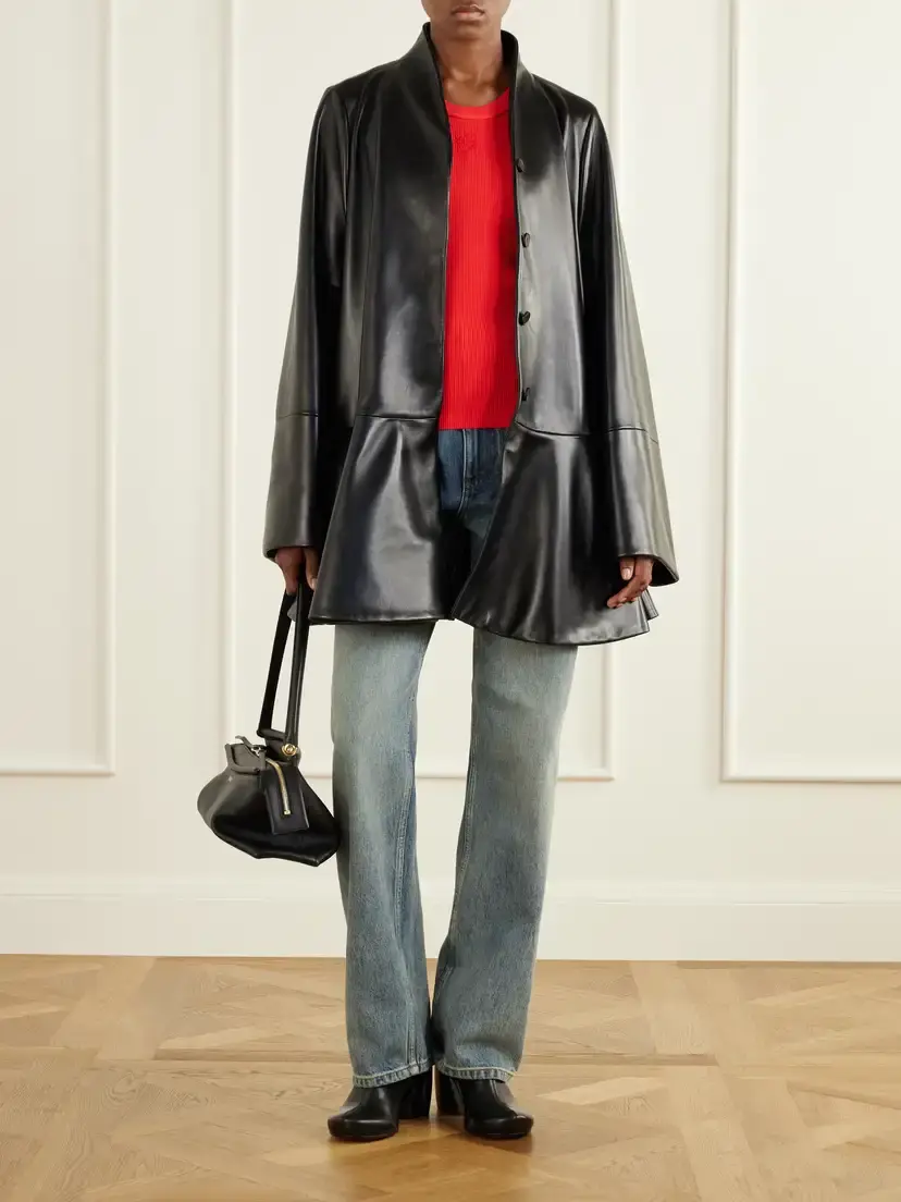 Loewe Paneled Leather Coat | Thumbnail 2 Loewe Paneled Leather Coat | Thumbnail 2