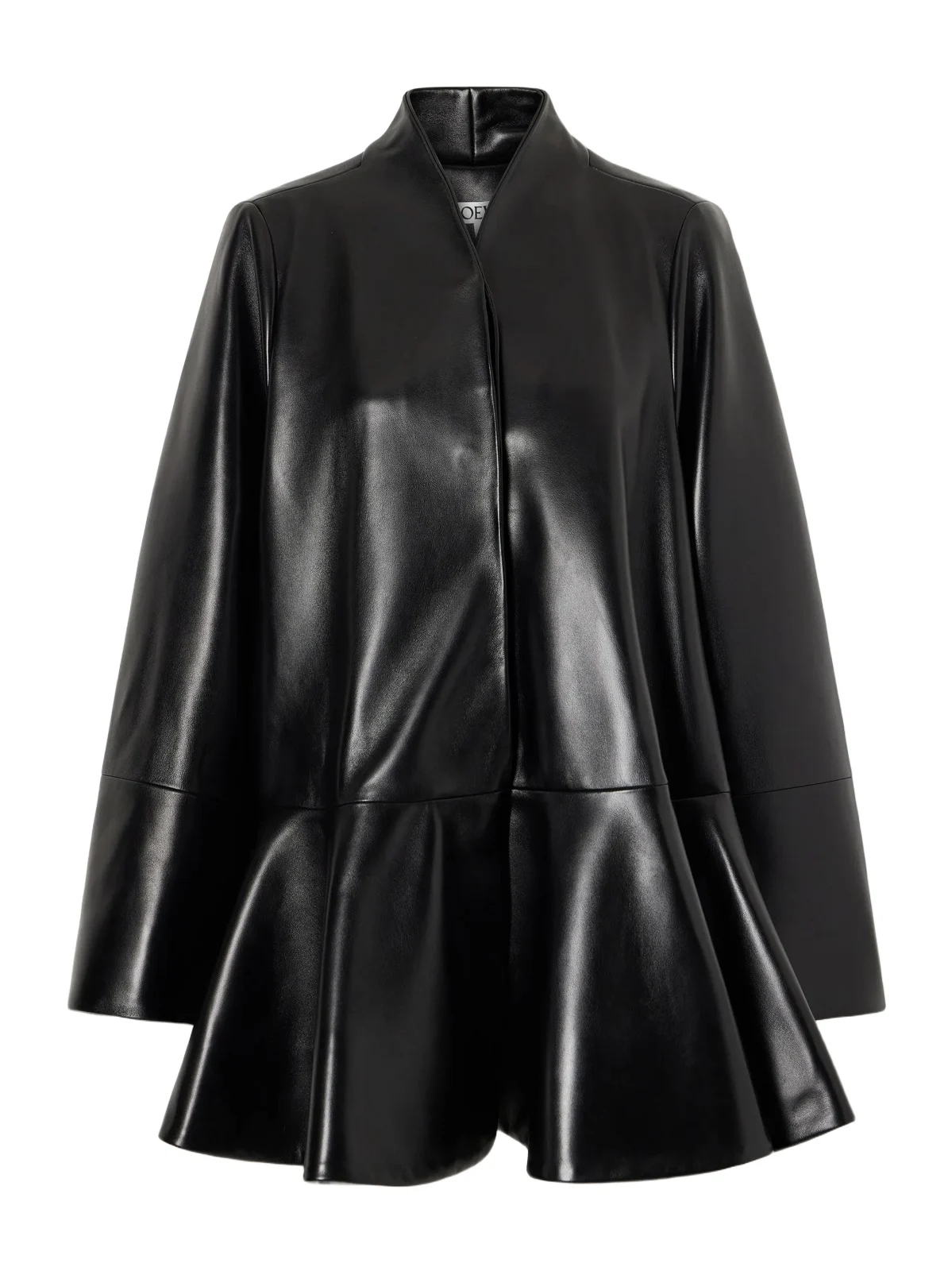 Paneled Leather Coat