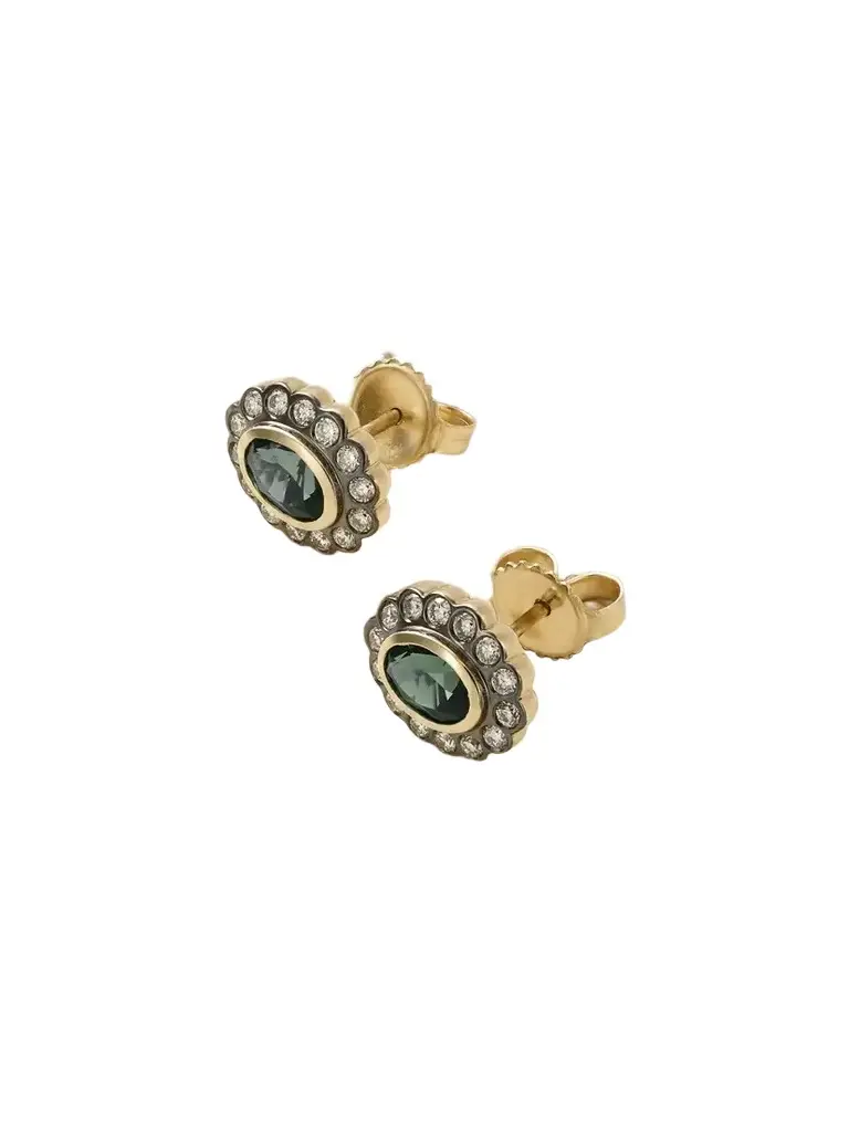 Marlo Laz Ali Stud 14-karat Gold, Tourmaline And Diamond Earrings