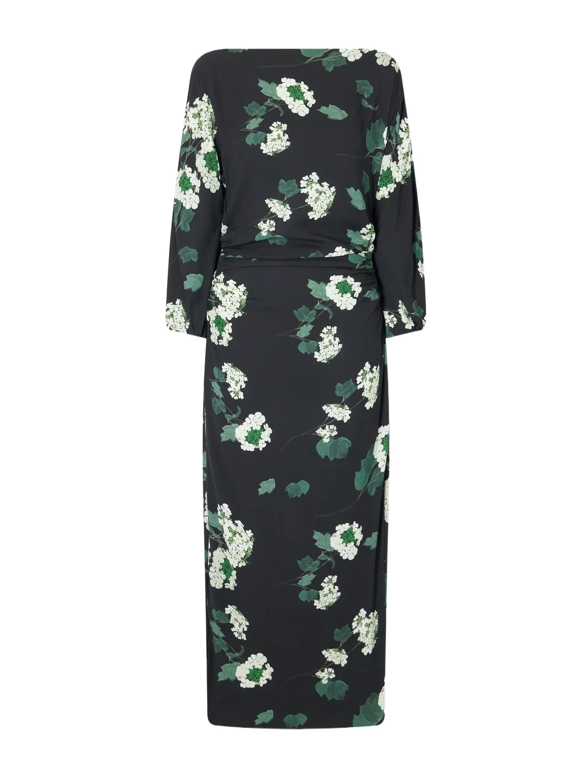 BERNADETTE Ezra Floral-print Ruched Crepe Midi Dress