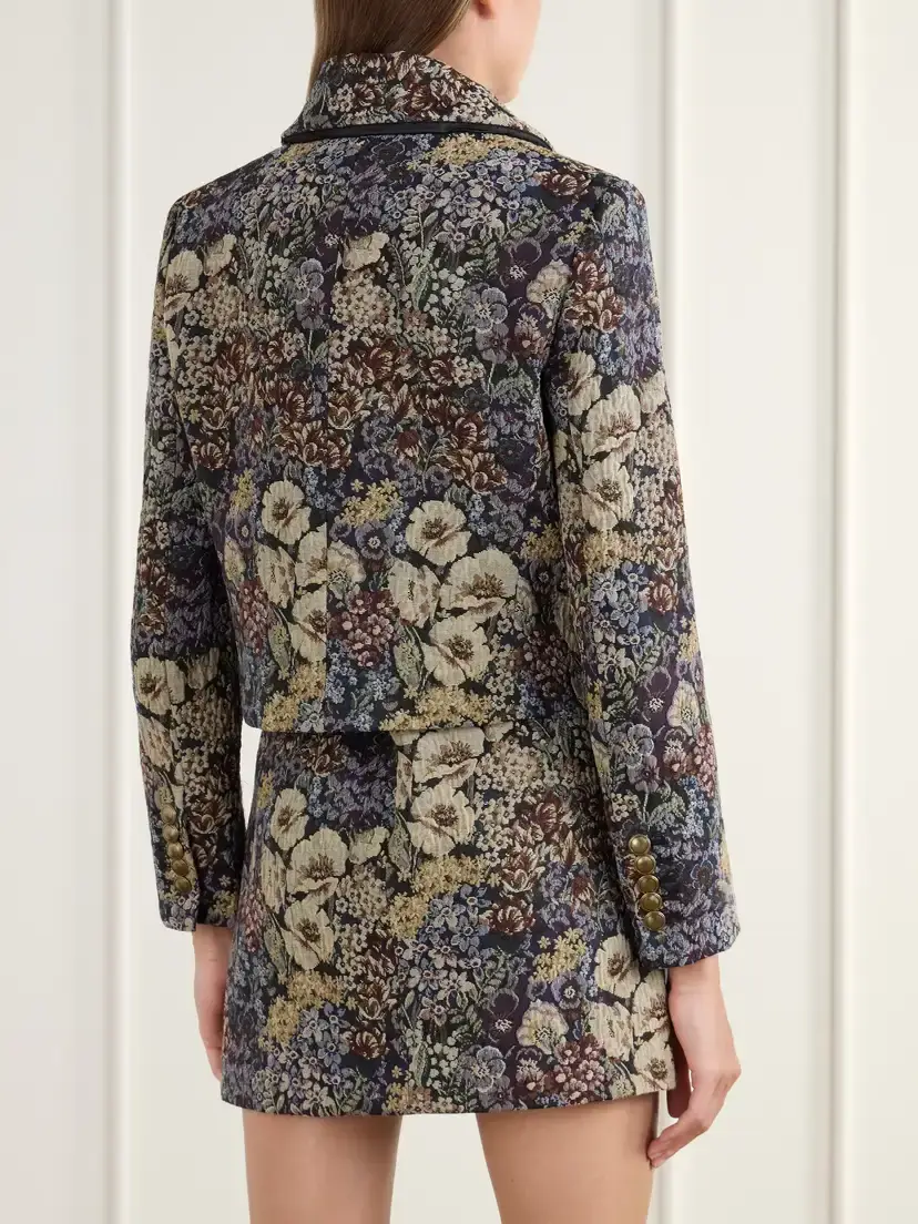 Veronica Beard Wilde Cropped Floral-brocade Jacket | Thumbnail 4