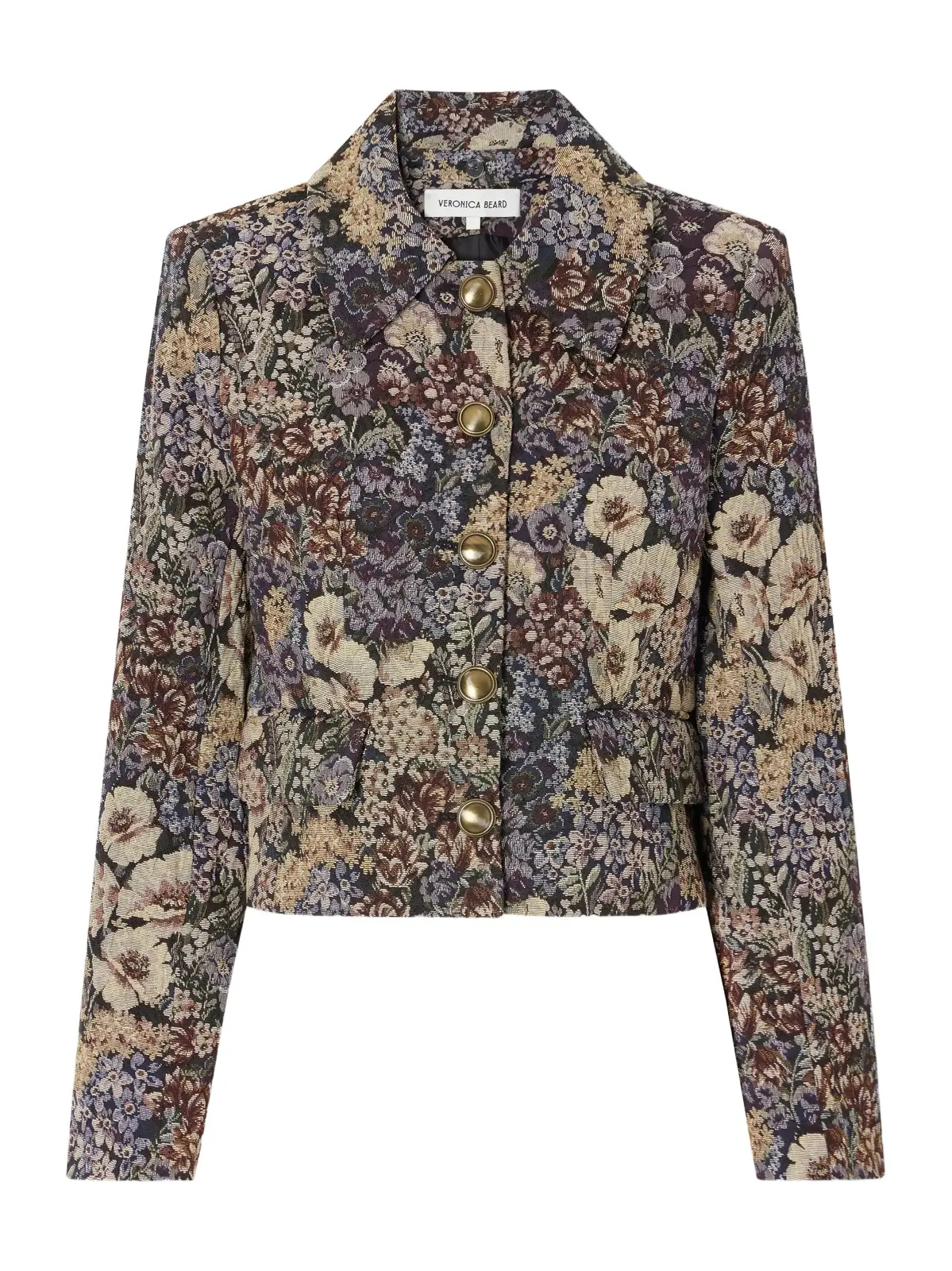 Veronica Beard Wilde Cropped Floral-brocade Jacket