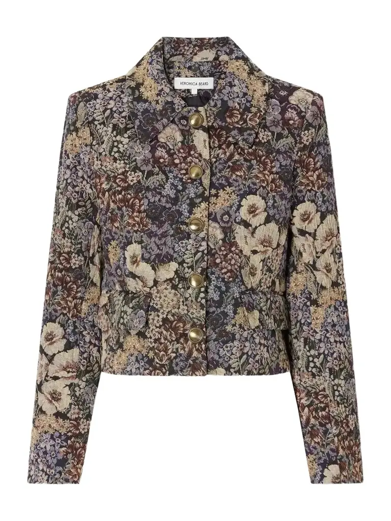 Wilde Cropped Floral-brocade Jacket