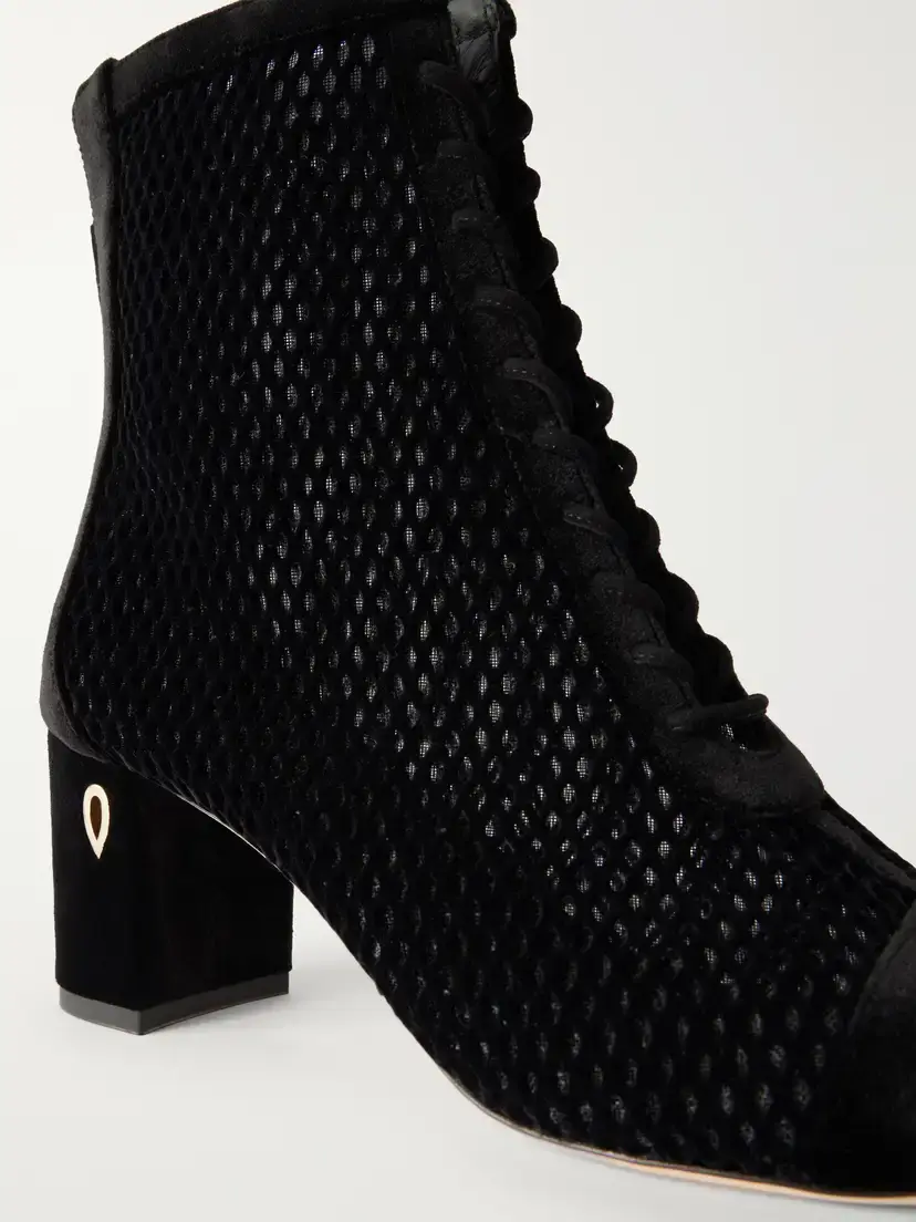 Jennifer Chamandi Dan 65 Velvet-trimmed Mesh Ankle Boots | Thumbnail 5 Jennifer Chamandi Dan 65 Velvet-trimmed Mesh Ankle Boots | Thumbnail 5