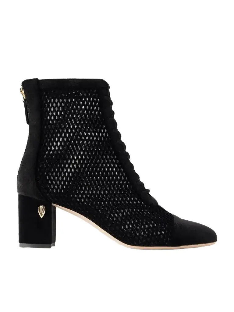 Dan 65 Velvet-trimmed Mesh Ankle Boots Dan 65 Velvet-trimmed Mesh Ankle Boots