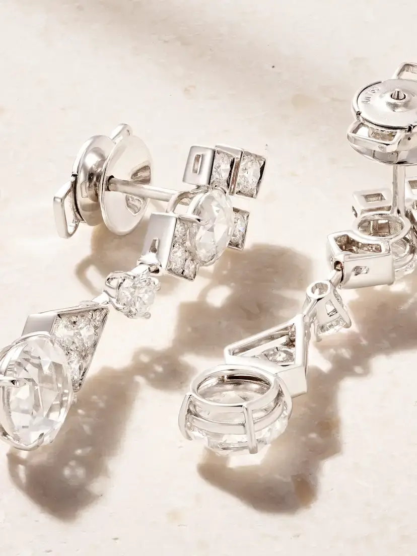 David Morris Sempertino 18-karat White Gold Diamond Earrings | Thumbnail 3 David Morris Sempertino 18-karat White Gold Diamond Earrings | Thumbnail 3