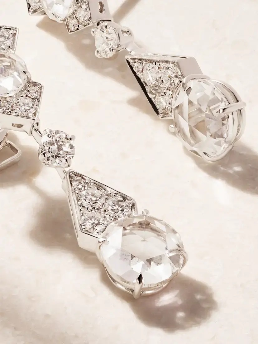 David Morris Sempertino 18-karat White Gold Diamond Earrings | Thumbnail 4 David Morris Sempertino 18-karat White Gold Diamond Earrings | Thumbnail 4