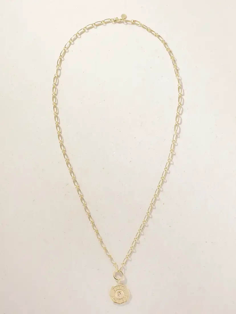 Marlo Laz Porte Bonheur 14-karat Gold, Morganite And Diamond Necklace | Thumbnail 4 Marlo Laz Porte Bonheur 14-karat Gold, Morganite And Diamond Necklace | Thumbnail 4