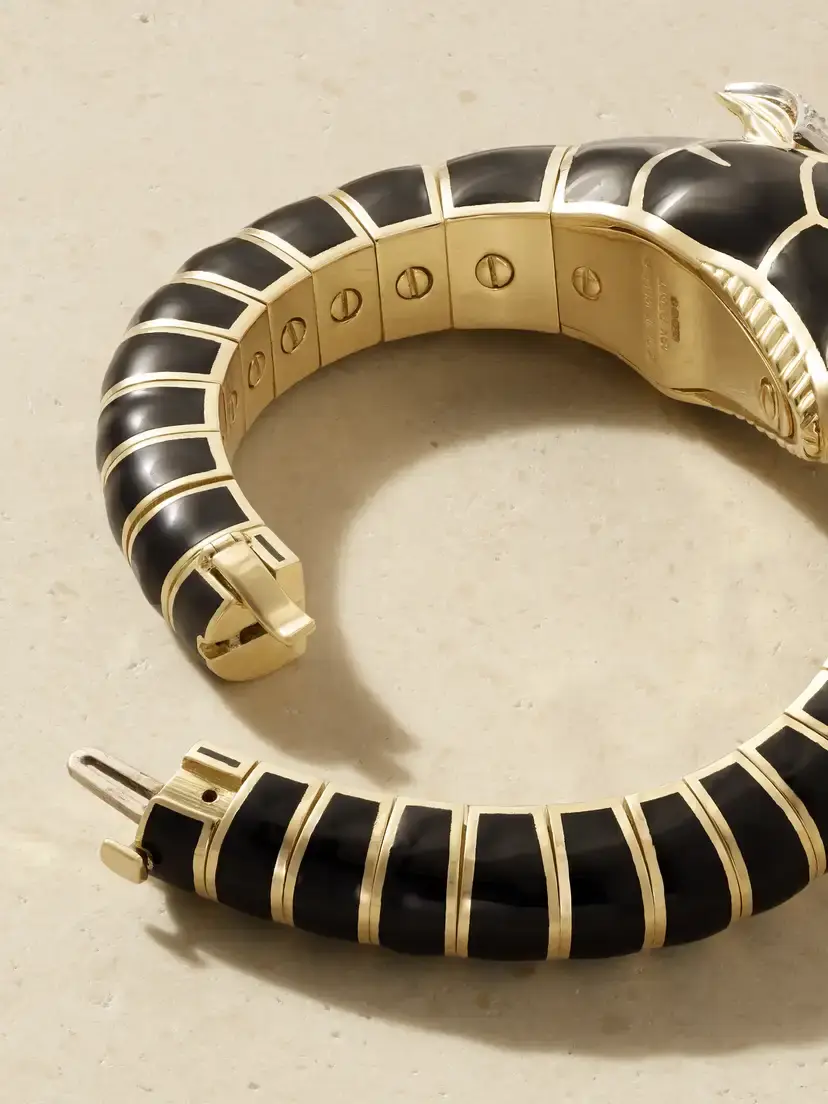DAVID WEBB Horse 18-karat Gold And Platinum, Diamond, Ruby And Enamel Bangle | Thumbnail 3