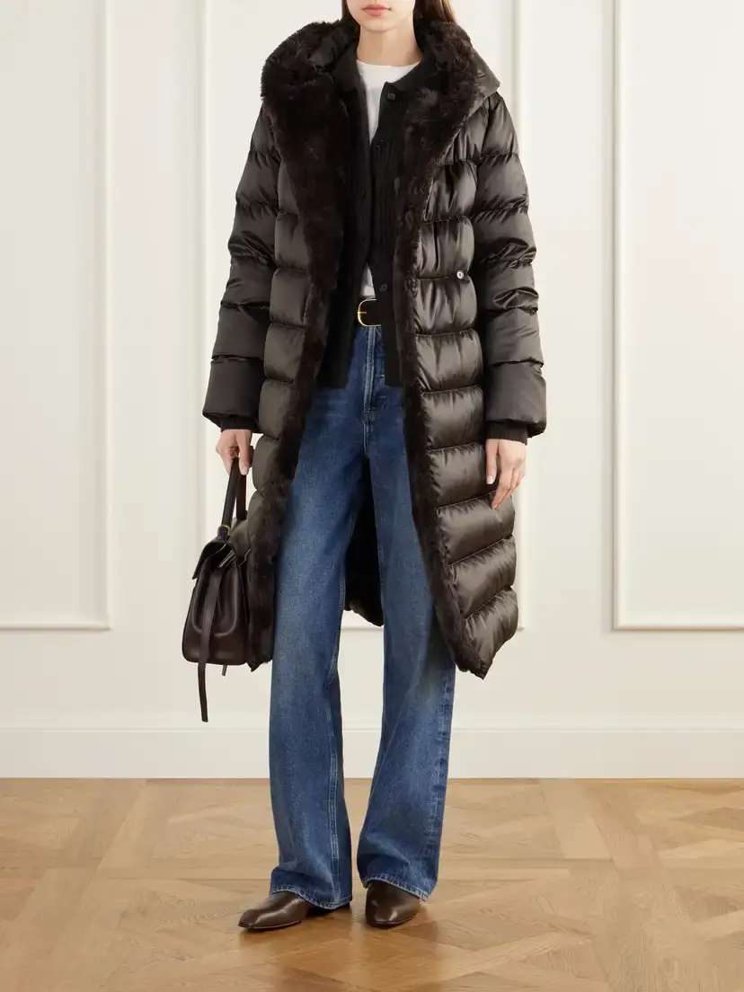 Max Mara Medusa Hooded Belted Quilted Plush-trimmed Shell Down Coat | Thumbnail 2
