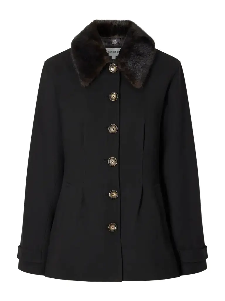 Veronica Beard Severine Dickey Plush-trimmed Crepe Jacket