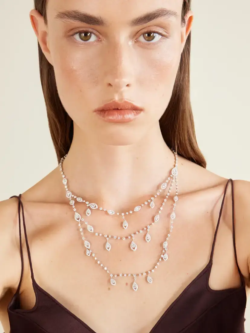 David Morris Le Jardin 18-karat White Gold Diamond Necklace | Thumbnail 2 David Morris Le Jardin 18-karat White Gold Diamond Necklace | Thumbnail 2