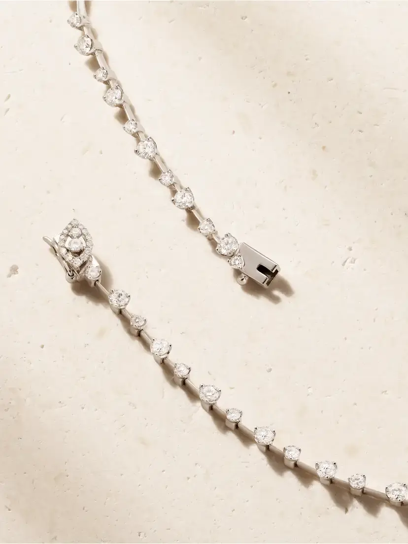 David Morris Le Jardin 18-karat White Gold Diamond Necklace | Thumbnail 3 David Morris Le Jardin 18-karat White Gold Diamond Necklace | Thumbnail 3