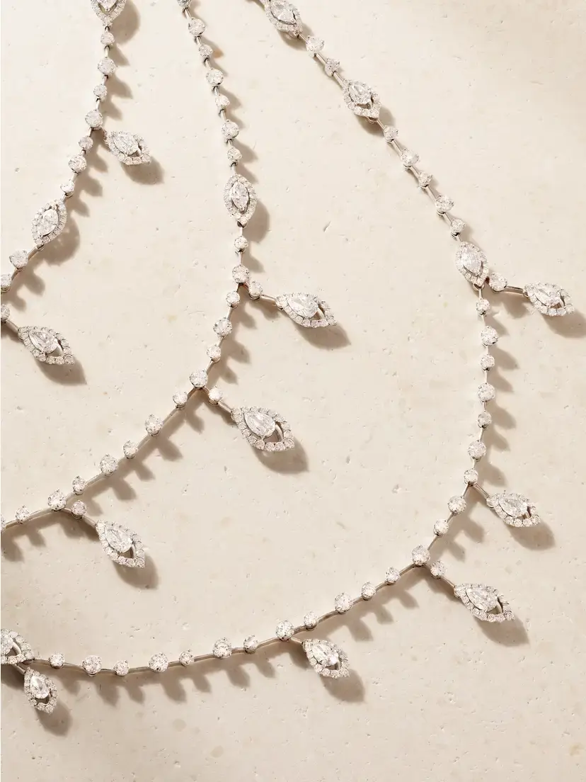 David Morris Le Jardin 18-karat White Gold Diamond Necklace | Thumbnail 4 David Morris Le Jardin 18-karat White Gold Diamond Necklace | Thumbnail 4