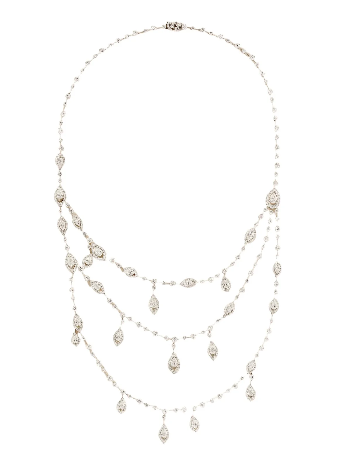 David Morris Le Jardin 18-karat White Gold Diamond Necklace