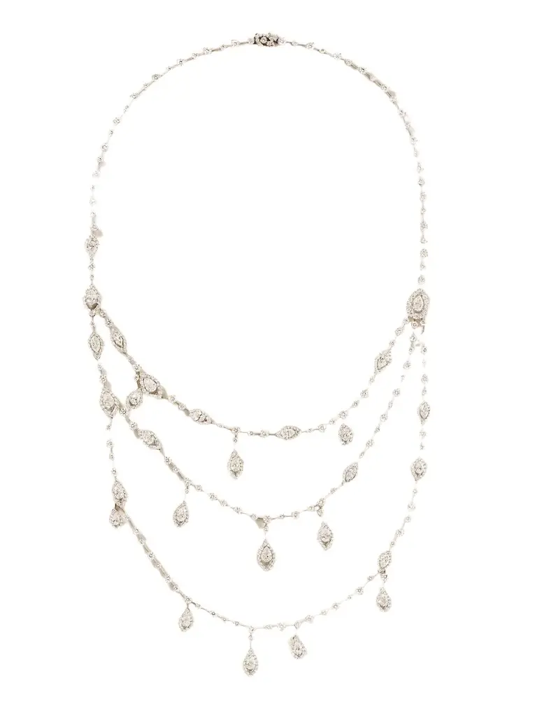 David Morris Le Jardin 18-karat White Gold Diamond Necklace