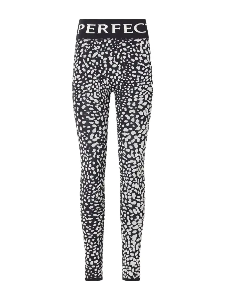 Leopard-jacquard Thermal Stretch-knit Ski Leggings Leopard-jacquard Thermal Stretch-knit Ski Leggings