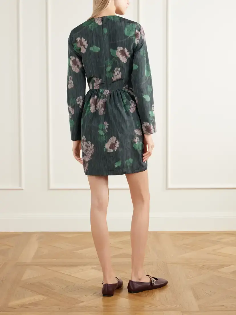 BERNADETTE Lennie Gathered Floral-print Taffeta Mini Dress | Thumbnail 3 BERNADETTE Lennie Gathered Floral-print Taffeta Mini Dress | Thumbnail 3