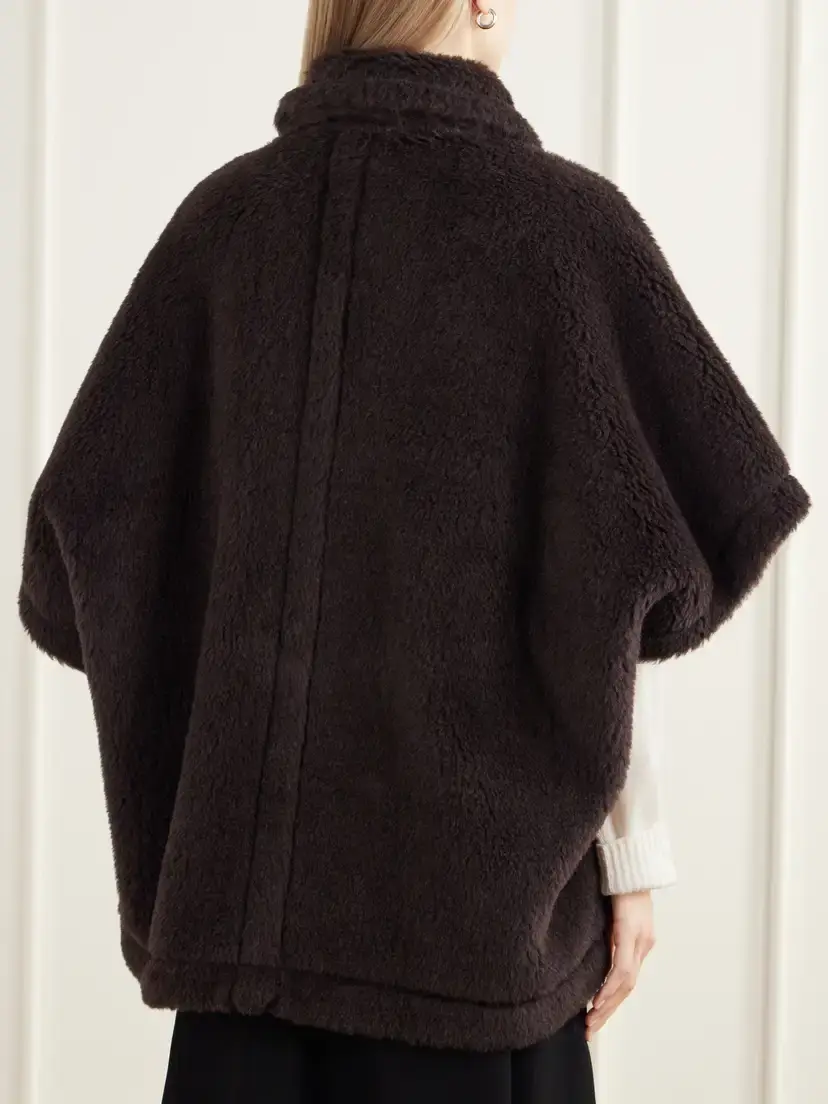 Max Mara Tebe Alpaca, Wool And Silk-blend Fleece Cape | Thumbnail 3 Max Mara Tebe Alpaca, Wool And Silk-blend Fleece Cape | Thumbnail 3