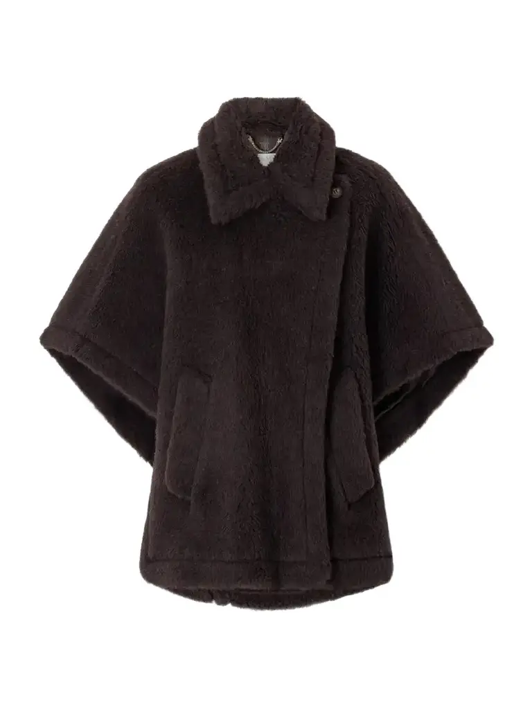 Max Mara Tebe Alpaca, Wool And Silk-blend Fleece Cape