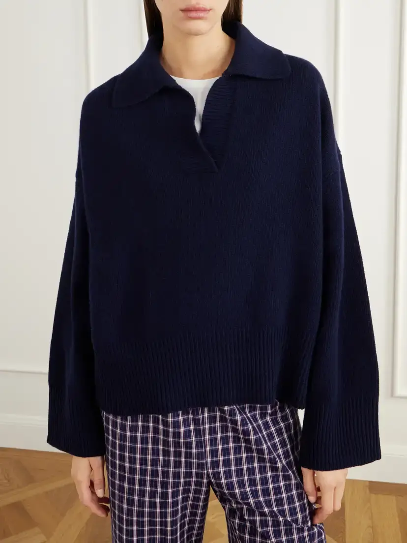 SKALL Dean Oversized Rib-trimmed Merino Wool Polo Sweater | Thumbnail 3 SKALL Dean Oversized Rib-trimmed Merino Wool Polo Sweater | Thumbnail 3