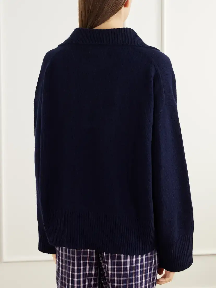SKALL Dean Oversized Rib-trimmed Merino Wool Polo Sweater | Thumbnail 4 SKALL Dean Oversized Rib-trimmed Merino Wool Polo Sweater | Thumbnail 4