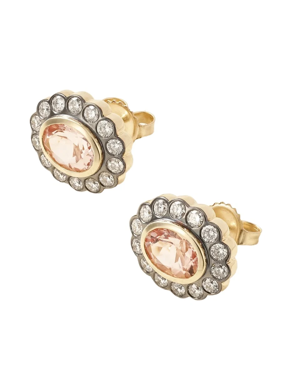 Marlo Laz Lexie 14-karat Gold, Morganite And Diamond Earrings